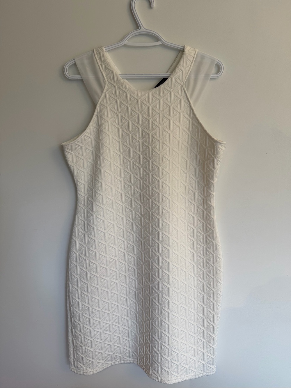 Suzy Shier Ivory Textured Sheath Dress | Size XL